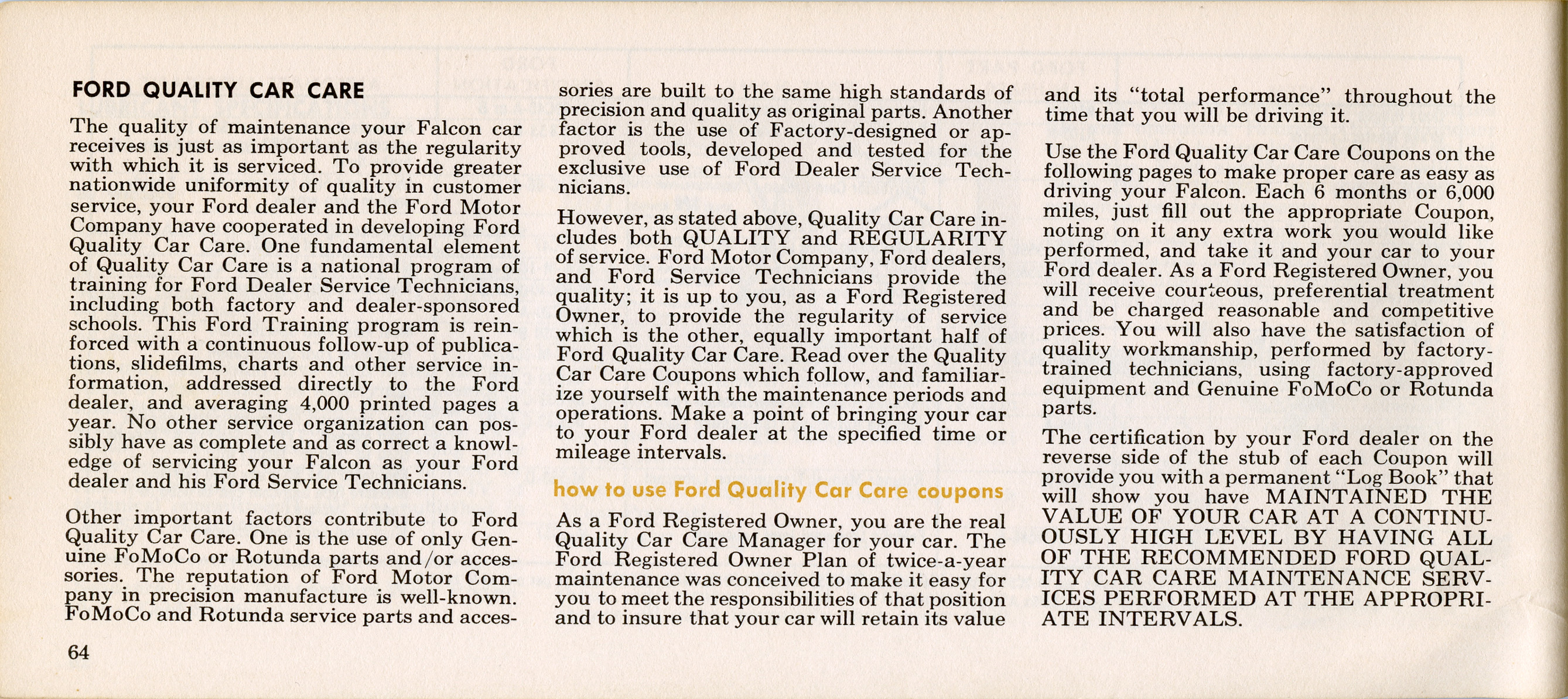 1964 Ford Falcon Owners Manual Page 41
